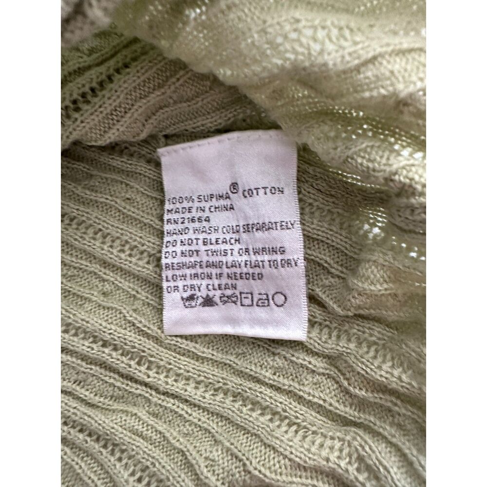 Foxcroft Green Supima Cotton Sweater Vest Cable Knit Women’s XL Sleeveless Top - Picture 5 of 6